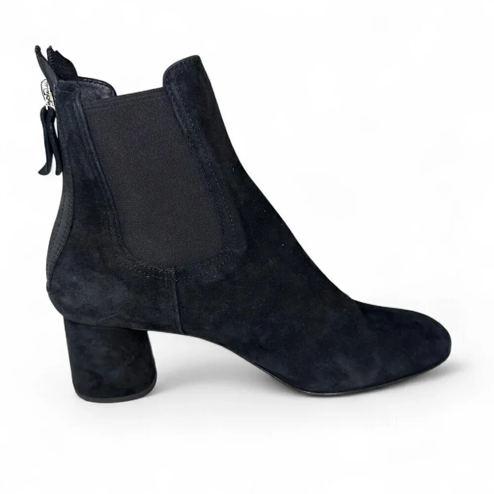AGL Women's Lisette Almond Toe Mid Heel Stretch Booties EU 38.5 Black